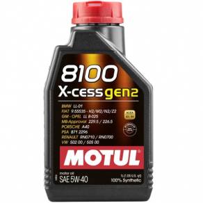 Моторное масло Мotul 8100 X-cess gen2 5w40 A3/SN, 1л.